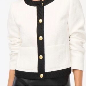 J. Crew Factory Ivory & Black Tweed Blazer